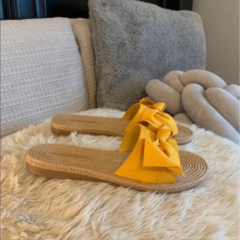 Yellow Bow Espadrilles Sandals